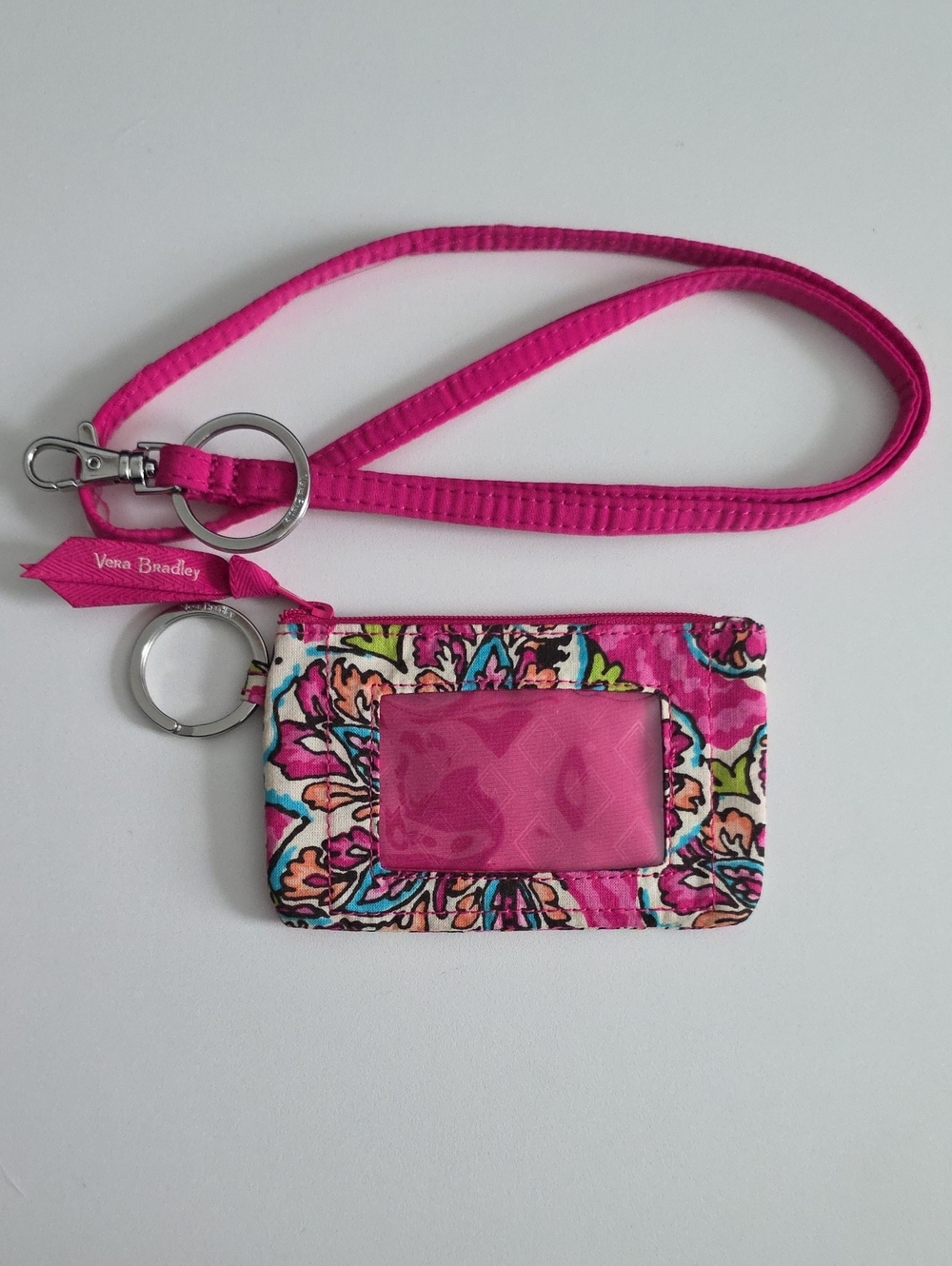 Vera Bradley Sunset Floral Zip ID Case and Lanyard Set - Nwot